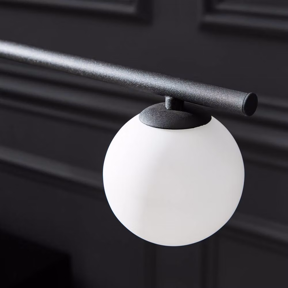 CGC Lighting Nala Black and Opal Glass Sphere Floor Lamp – 3