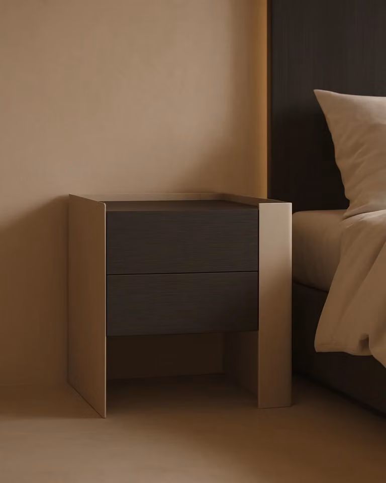 Tommy Franks Modern Bedside Table in Beige