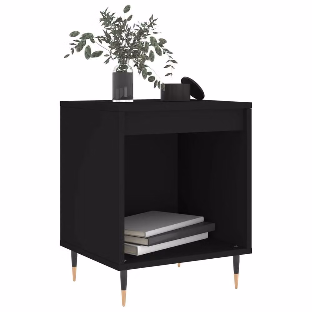 Berkfield Home Set of 2 Modern Black Bedside Cabinets, W/D/H: 40 x 35 x 50 cm – 2