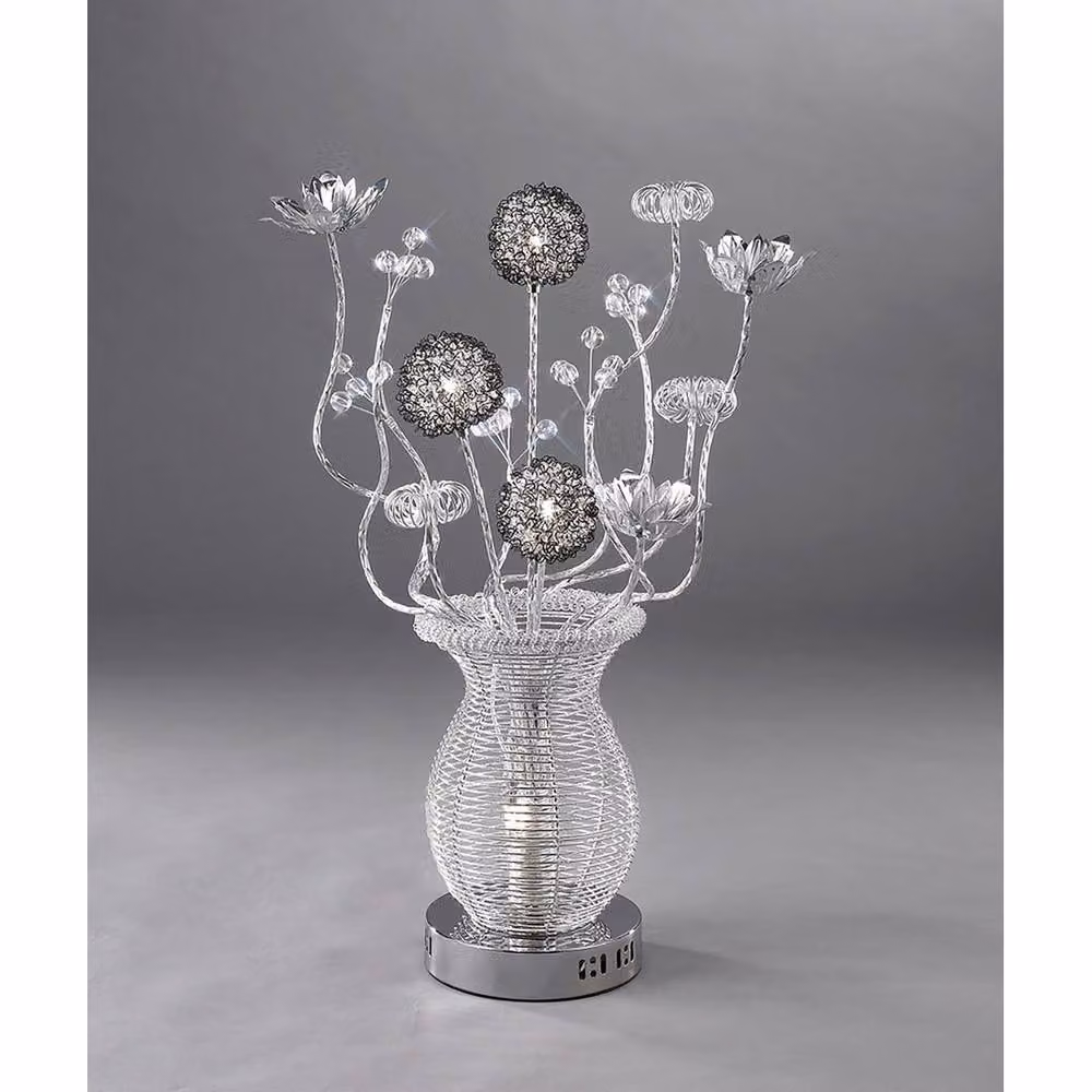 Netlighting (DH) Calista 4-Light Crystal Table Lamp in Silver, Black and Grey – 2