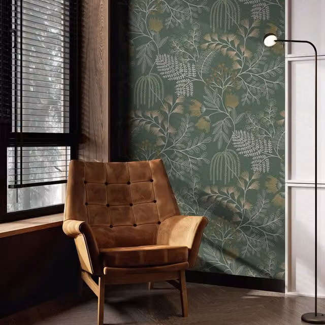 Superfresco Easy Richmond Floral Botanical Wallpaper in Forest Green