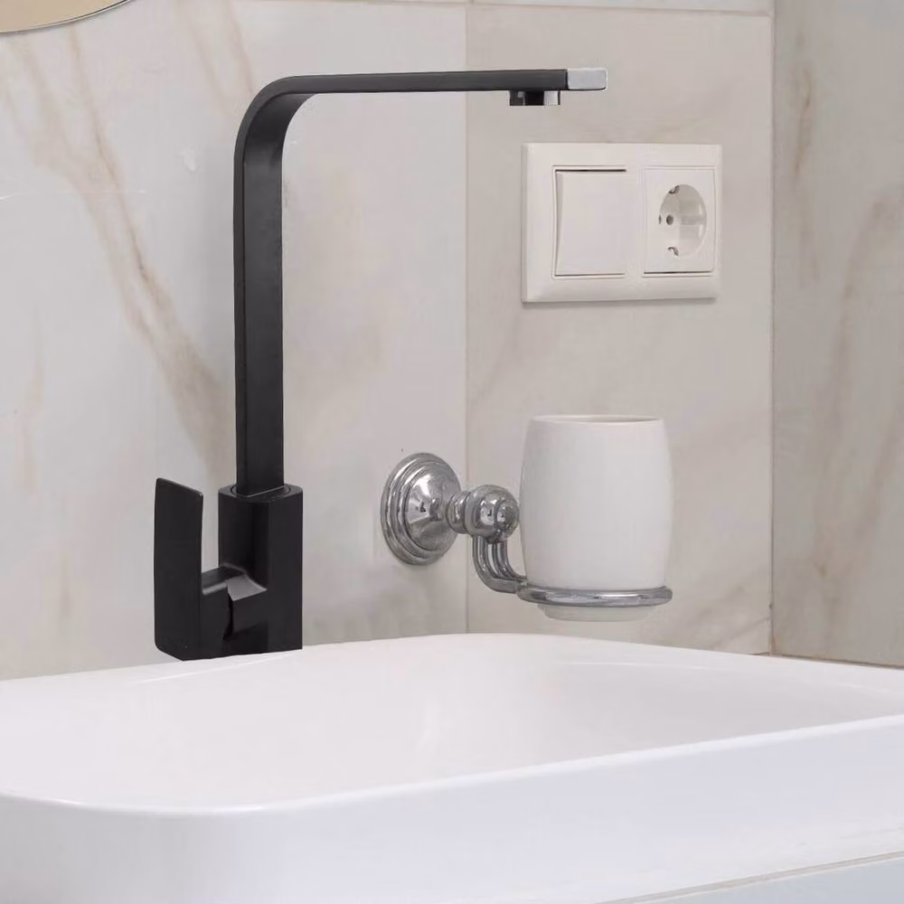 Kelvenix Matt Black Single Lever Kitchen Sink Mixer Tap with Swivel Spout – 3