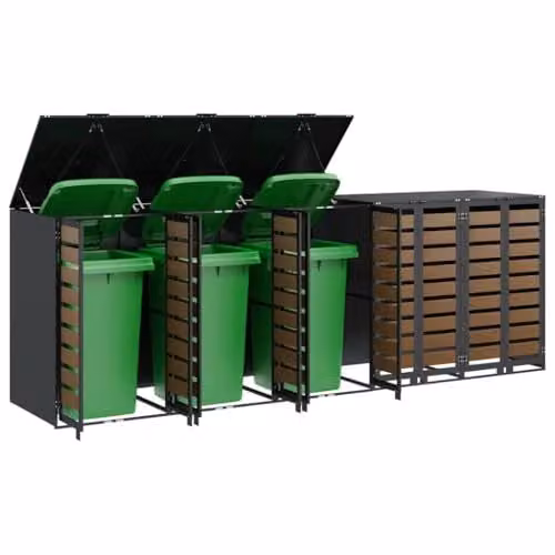vidaXL Wheelie Bin Storage for 5 Bins in Anthracite Steel – 1