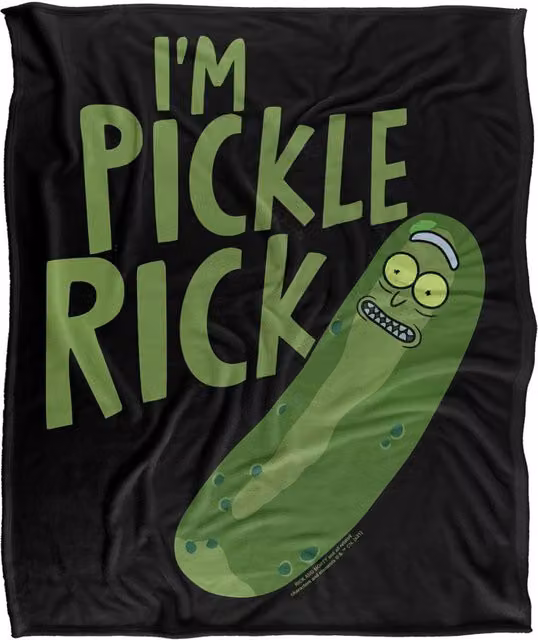 Warner Bros. Rick and Morty I'm Pickle Rick Super Soft Fleece Throw Blanket, Multicolour, W: 152 cm, D: 127 cm – 5