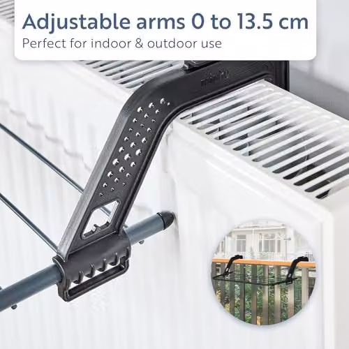 Minky SureGrip Radiator Airer with Adjustable Wing Arms in Grey and Black – 3