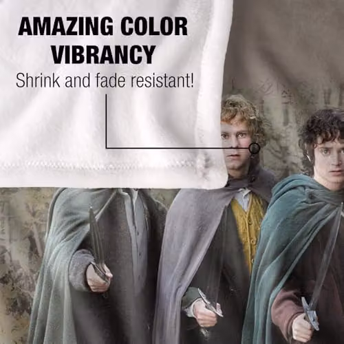 LOGOVISION Lord of the Rings Fellowship Hobbits Super Soft Silky Touch Fleece Throw Blanket, Multicolour, W: 152.0 cm, D: 127.0 cm – 3
