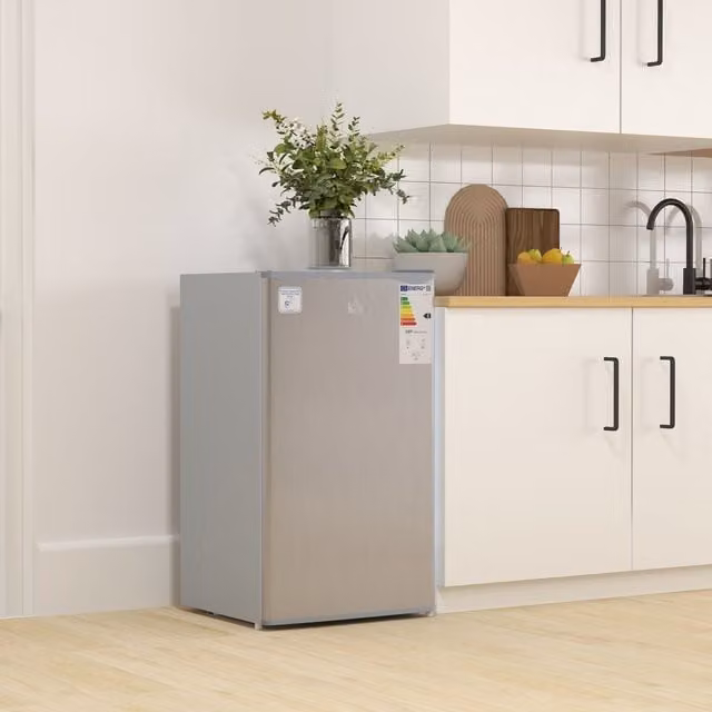 HOMCOM 91 Litre Freestanding Under Counter Fridge with Chiller Box and Zero Degree Zone, Grey, Width: 47.5 cm