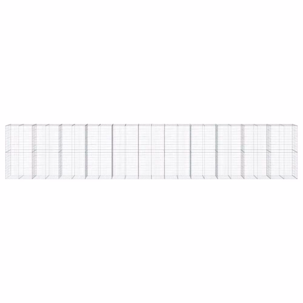 Berkfield Home Galvanised Steel Gabion Basket with Cover in Silver, W/D/H: 1100 x 100 x 200 cm – 2