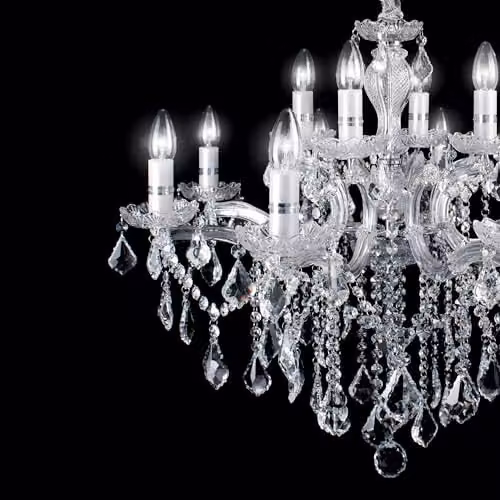 Netlighting Florian 18 Light Crystal Chandelier in Chrome and Clear Glass with E14 Bulbs – 2