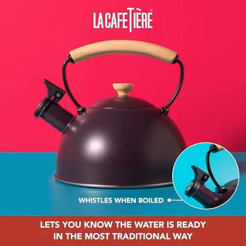 La Cafetiere Whistling Kettle in Purple, 1.6L – 3