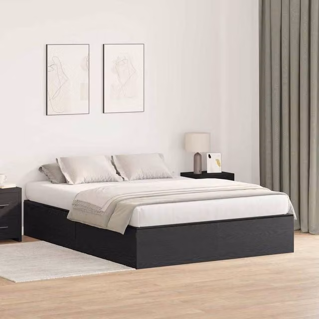 Berkfield Home Modern Black Storage Bed Frame with Lift Up Base, W/D/H: 160 x 200 cm – 1