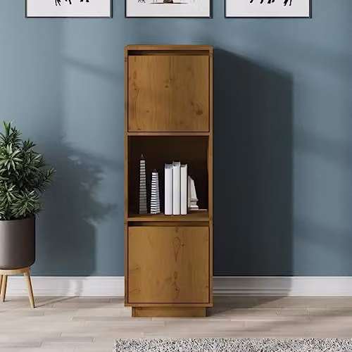 vidaXL Highboard in Brown Solid Pine Wood, W/D/H: 38 x 35 x 117 cm – 2