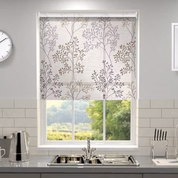 Terrys Egerton Made to Measure Roller Blind in Taupe Beige and Brown Polyester