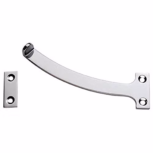 Loops Pair Quadrant Arm Casement Window Stay, 150mm, Polished Chrome