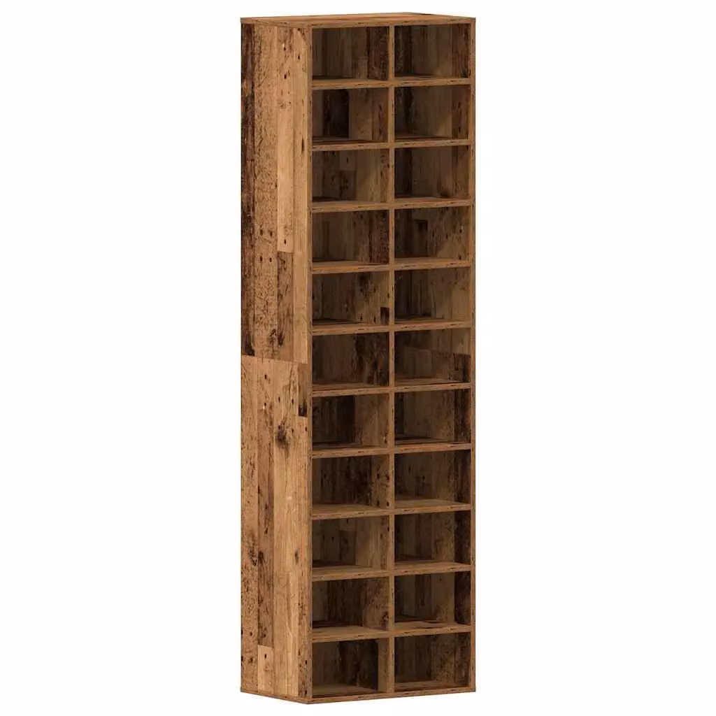 Berkfield Home Shoe Cabinet in Old Wood Brown, W/D/H: 54 x 34 x 183 cm – 2