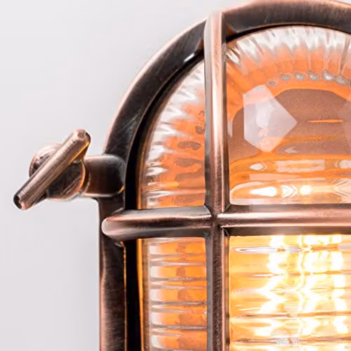 ValueLights Bow Nautical Oval Bulkhead IP64 Outdoor Garden Wall Light in Copper – 5