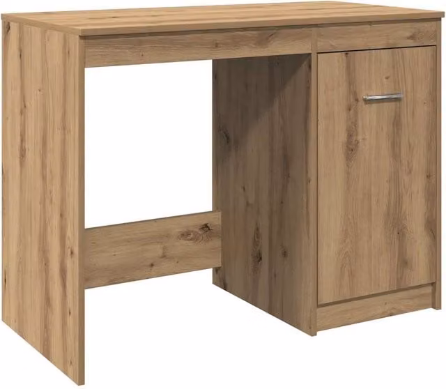 Berkfield Artisan Oak Writing Desk in Brown, W/D/H: 100 x 50 x 76 cm