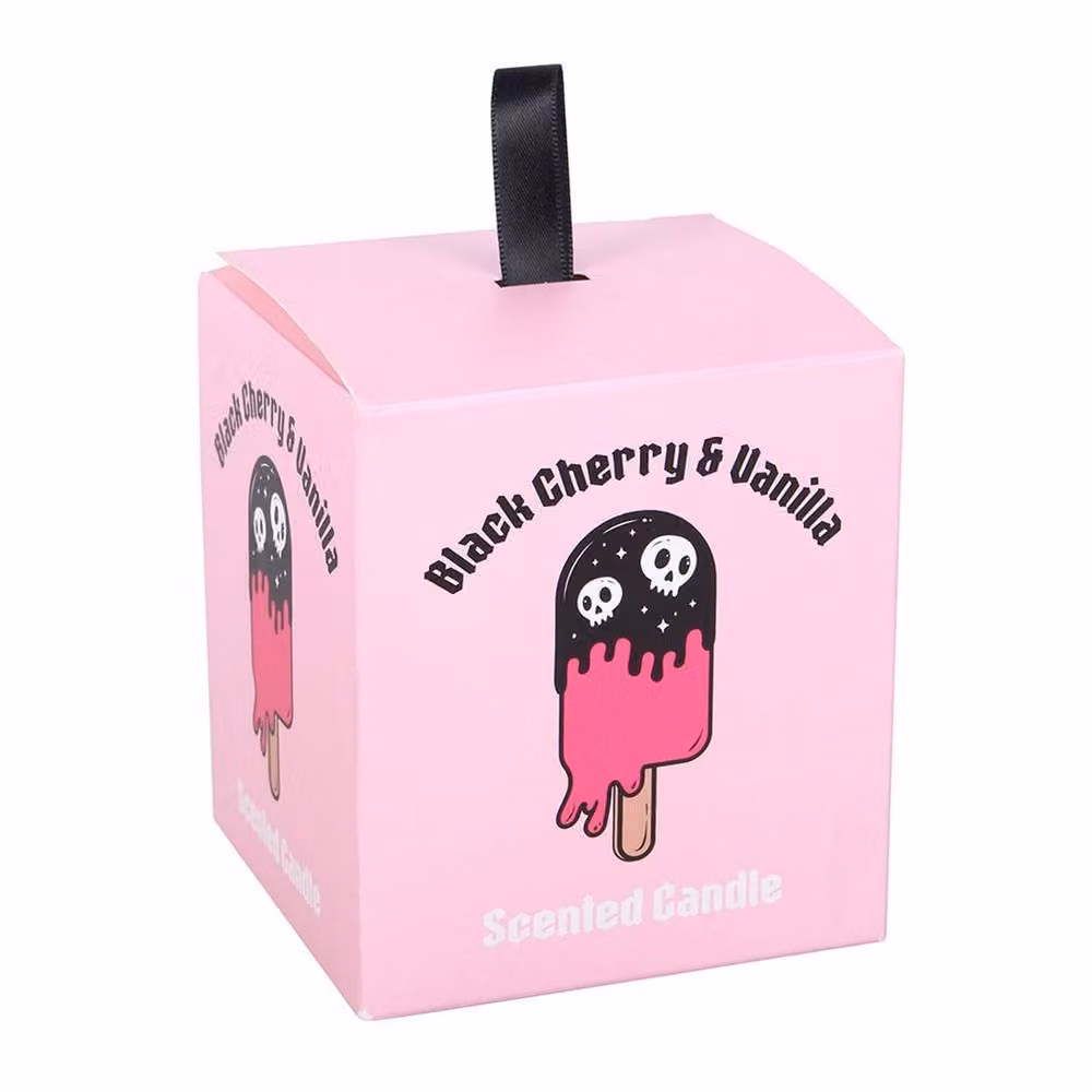 Something Different Cherry & Vanilla Scented Candle in Black Glass – 2