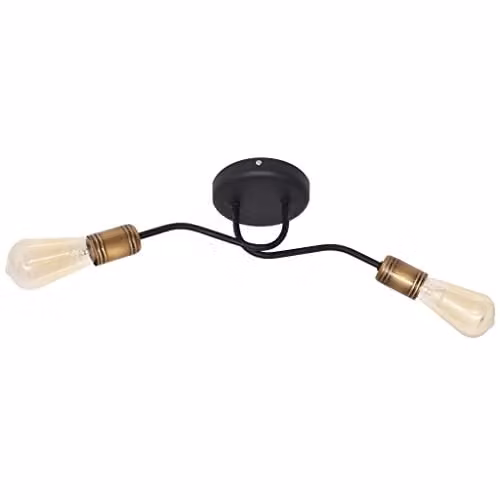 Netlighting Helam Harvard Multi Arm Semi Flush Ceiling Light in Black Patina, Diameter: 48 cm