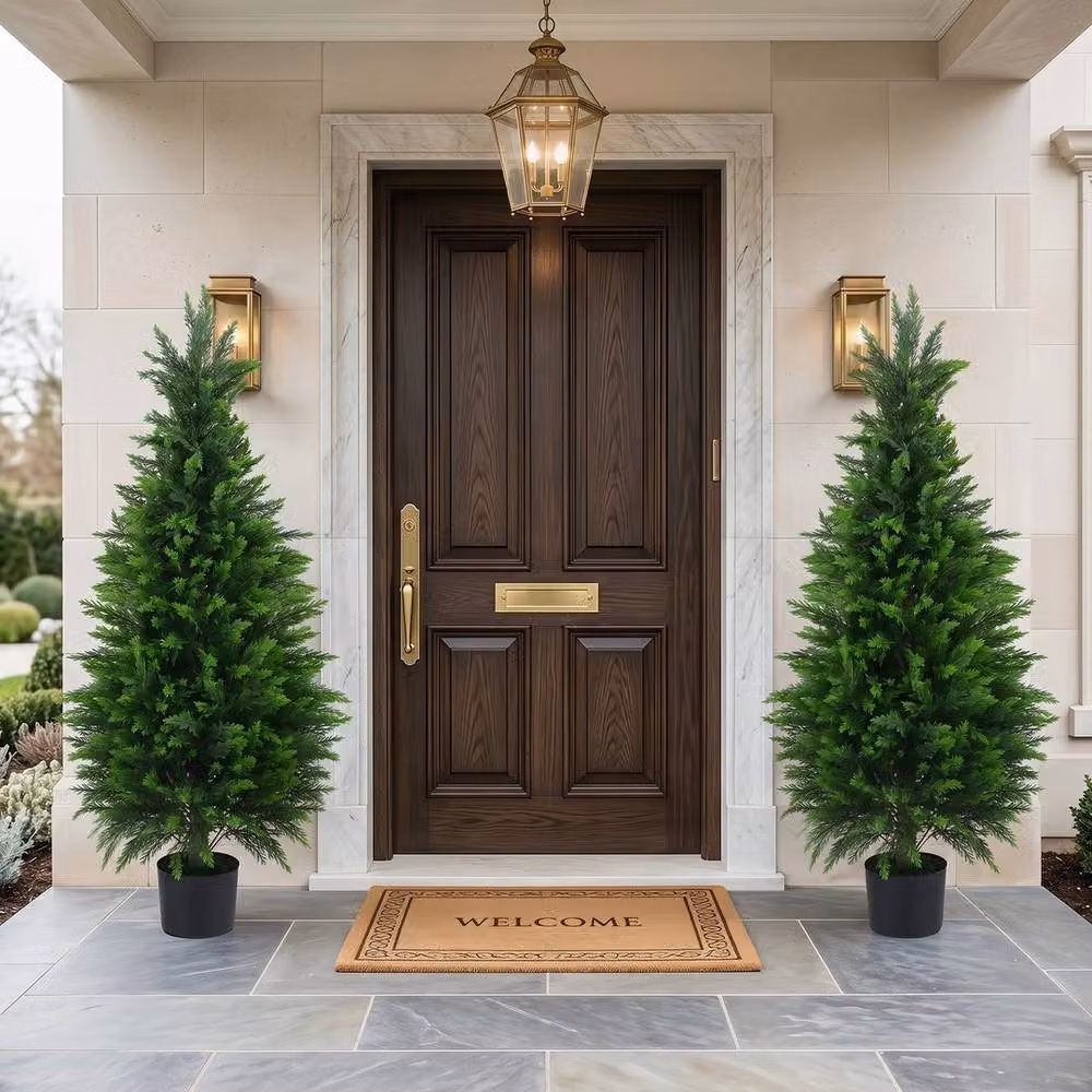 Havendro Set of 2 Green Artificial Cedar Cypress Trees, Height: 120 cm – 3