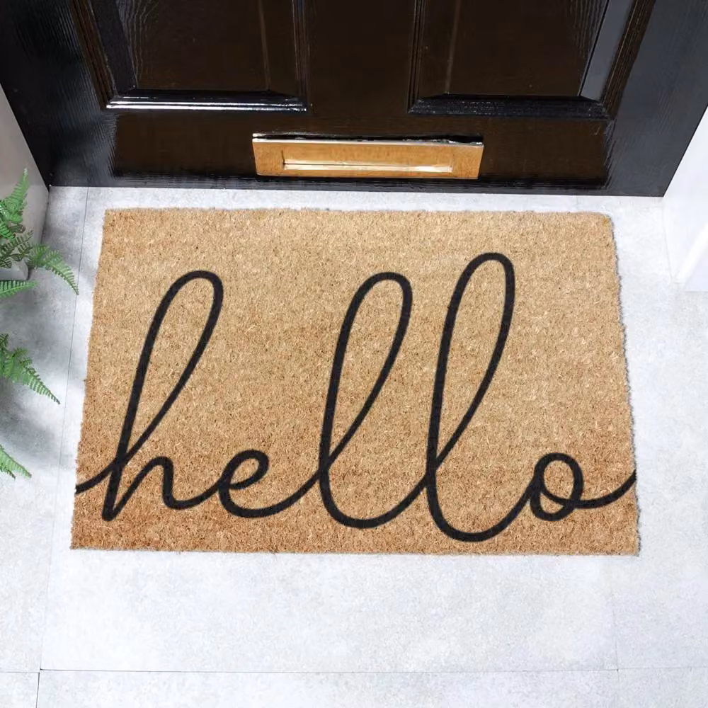 Artsy Mats Modern Hello Scribble Text Doormat in Black, W/D: 60 x 40 cm – 2
