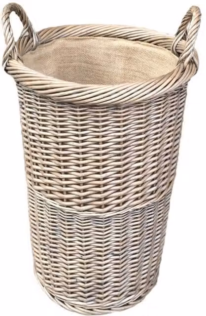 Red Hamper Antique Wash Freestanding Umbrella Stand in Brown Grey, Diameter: 30 cm
