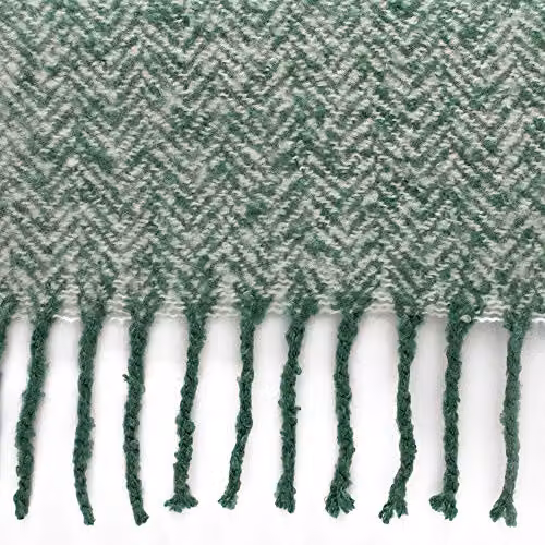Furn Weaver Woven Herringbone Throw in Petrol Blue, W/D/H: 130 x 180 cm – 2