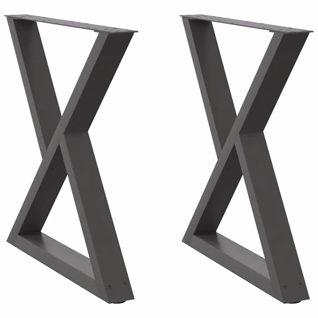 Berkfield Home Dining Table Legs, 2 Piece Set, Anthracite Steel, Height: 80 cm – 2