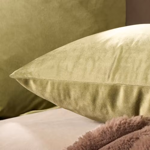 OHS Matte Velvet Cushion Covers in Olive Green – 3