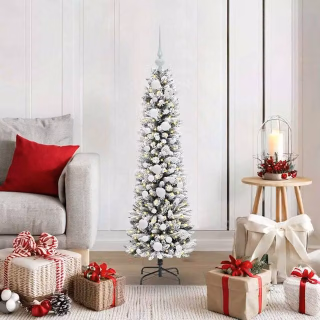 Berkfield Home Artificial Christmas Tree with 150 LEDs in Green, White and Black, Height: 120 cm – 1