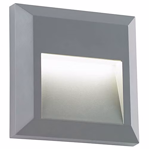 Loops Square LED Pathway Guide Light, Warm White, Grey and Transparent, IP65 Rated Wall Mounted Downlight
