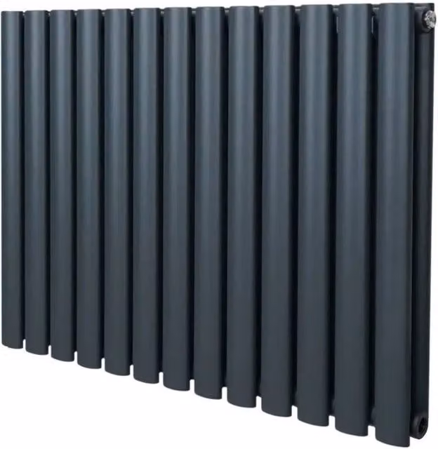 Monstershop Oval Column Radiator in Anthracite Grey, W: 60.0 cm, H: 78.0 cm