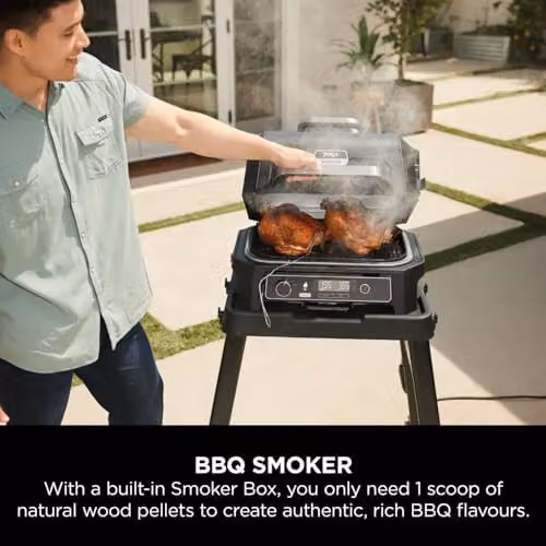Ninja Woodfire Pro XL Electric BBQ Grill and Smoker with Digital Probe, Grey and Black – 5