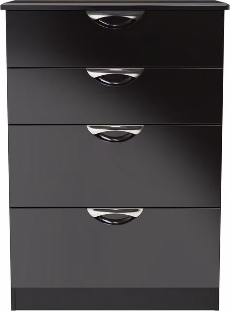2 U Holborn Ready Assembled 4 Drawer Deep Chest in Black