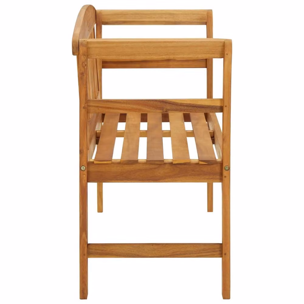 Berkfield Home Classic Garden Bench in Brown Solid Oiled Acacia Wood, Width: 114 cm – 2