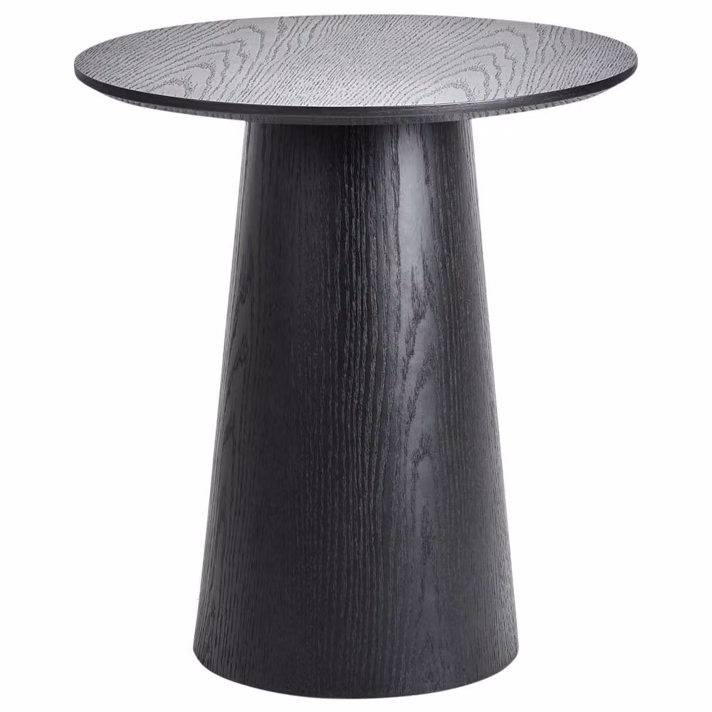 Wyld Haus Black Ash Veneer Round Side Table with MDF Base, W/D/H: 50 x 50 x 55 cm – 2