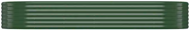 Berkfield Home Garden Raised Bed in Green Powder-coated Steel, W: 249 cm, D: 100 cm, H: 36 cm – 1