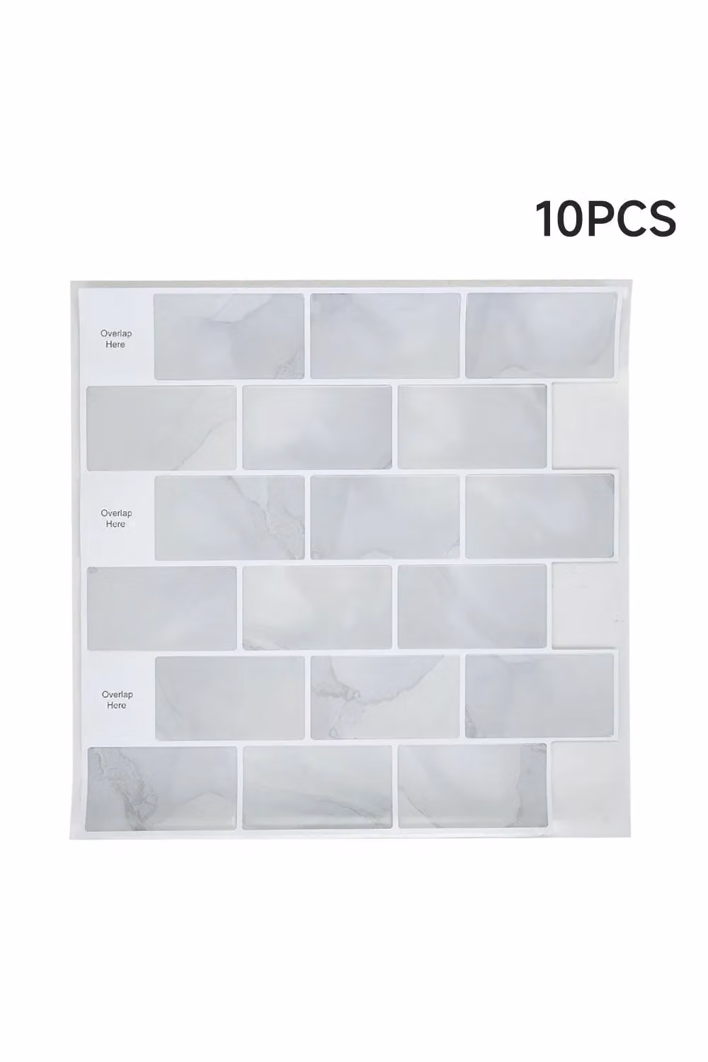Living and Home 10 Pack Peel and Stick Tile Look Wall Stickers in Grey – 3