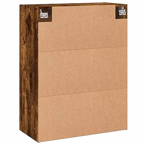 vidaXL Set of 2 Modern Wall Mounted Storage Cabinets in Smoked Oak and Gold Engineered Wood for Living Room, Bedroom or Office – 5
