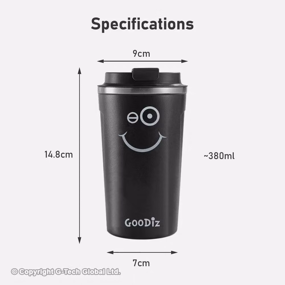 SPETLEK Leak Proof Thermal Travel Mug, Black, 380ml – 2