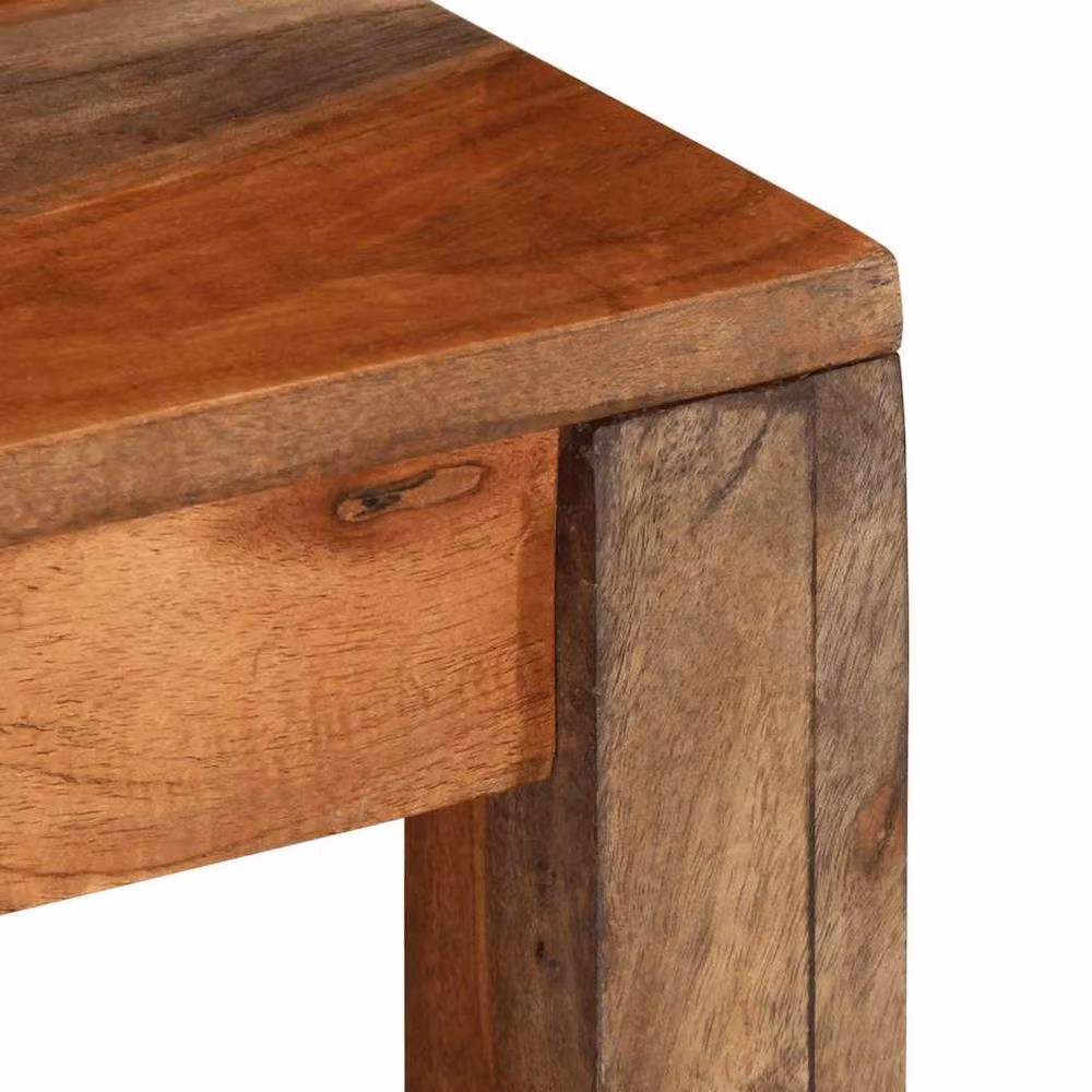 Berkfield Home Rustic Acacia Wood Coffee Table, Brown, W/D/H: 60 x 60 x 35 cm – 4