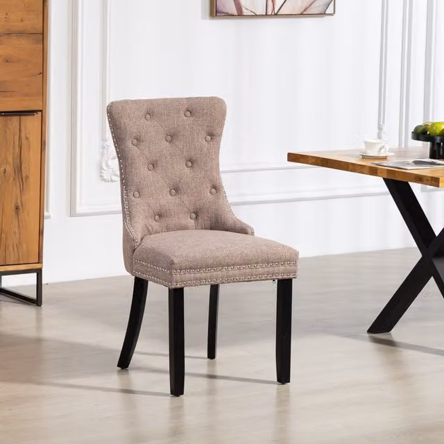 Artemis Home Rivara Fabric Dining Chairs, Set of 2, Brown