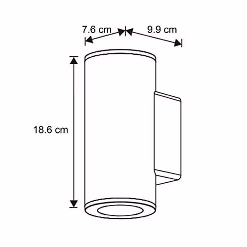 CGC Lighting Sherri Black Cylinder Up and Down Outdoor Wall Light – 3