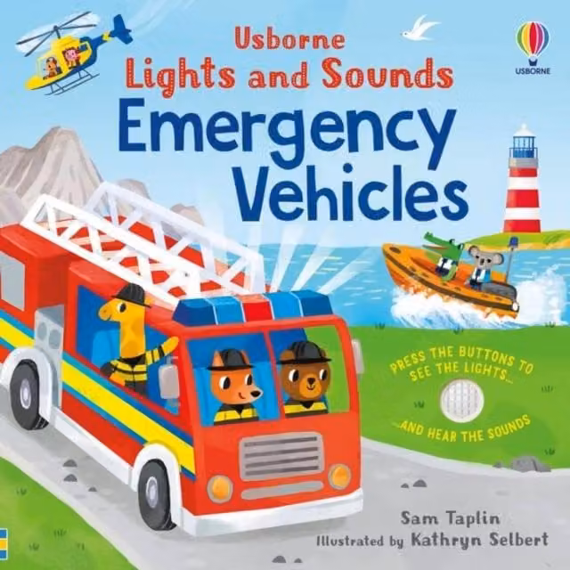 Sam Taplin Lights and Sounds Emergency Vehicles Multicolour Board Book