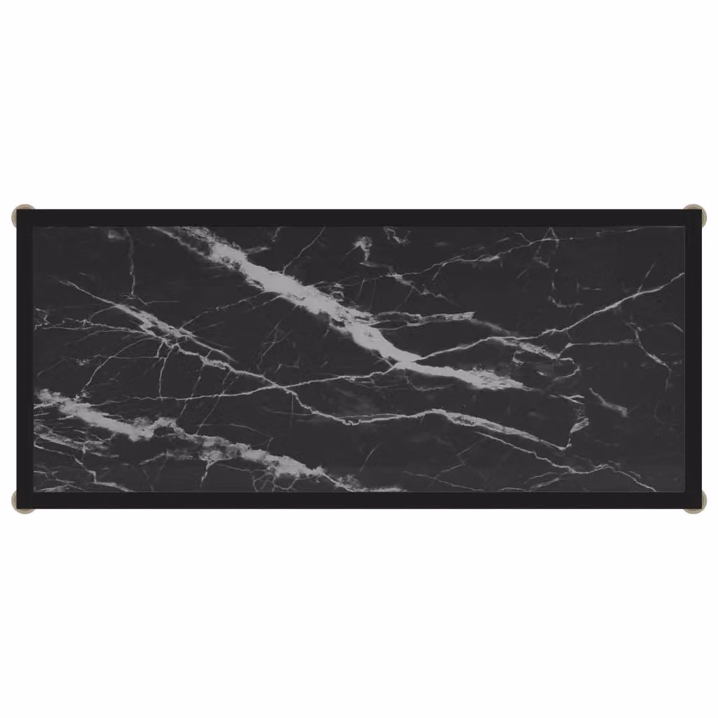 Berkfield Home Modern Black Rectangular Console Table with Tempered Glass, W/D/H: 80 x 35 x 75 cm – 3