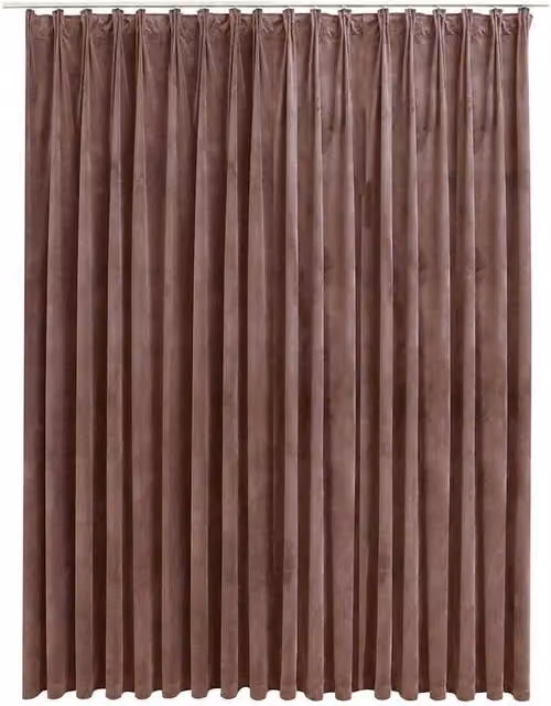 Berkfield Home Antique Pink Velvet Blackout Curtain with Hooks W: 290 cm, H: 245 cm – 1