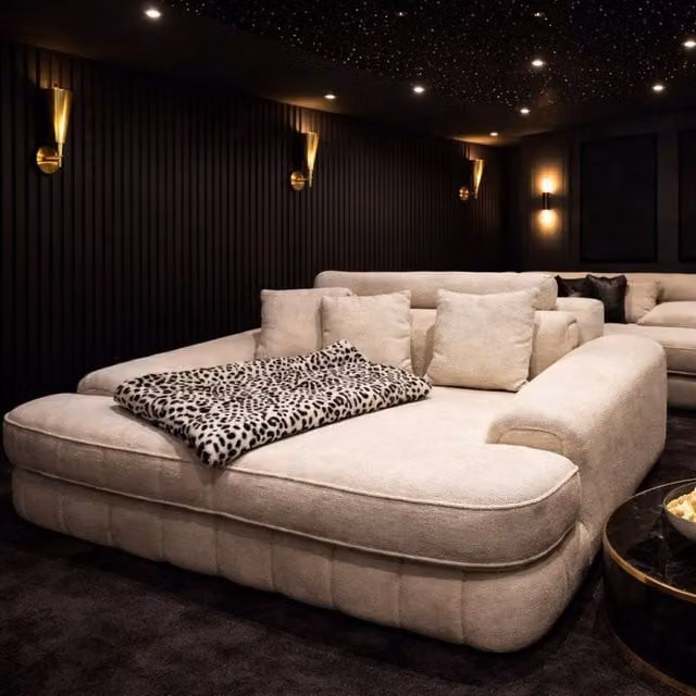 HOB Furniture Oyster Snuggle Cinema Sofa in Ivory Bouclé Fabric – 1