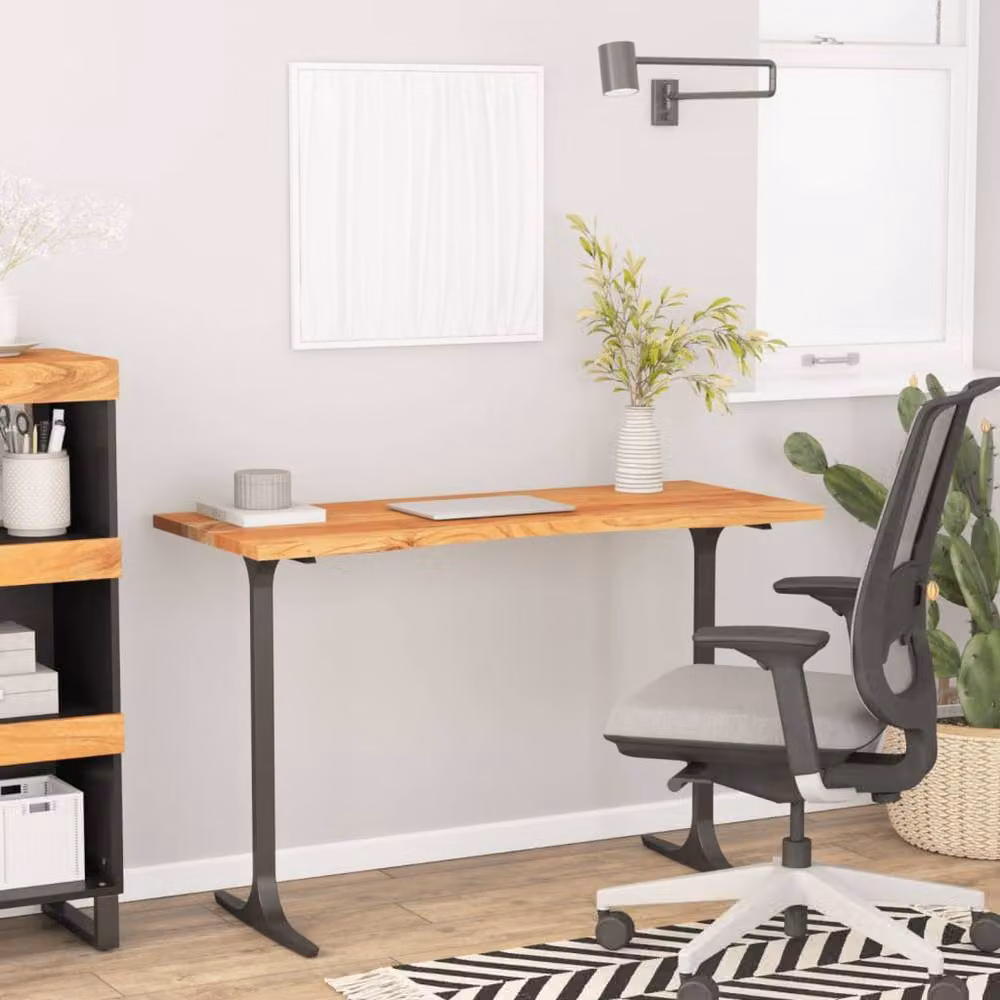 Berkfield Home Rectangular Solid Wood Acacia Desk Top, Brown, W: 110 cm, D: 50 cm, H: 2.5 cm – 2