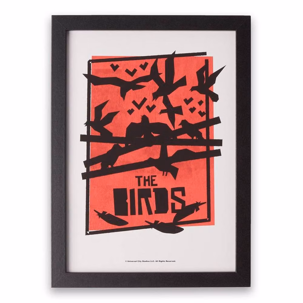Alfred Hitchcock The Birds Abstract Giclee Art Print, Multicolour and Red, A2 – 2