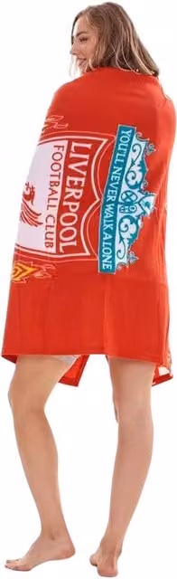 Liverpool FC YNWA Red Fluffy Polyester Fleece Blanket for Adults, W/D/H: 150 x 150 x 1 cm